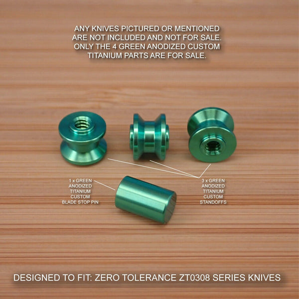 Zero Tolerance ZT0308BLKTS ZT0308 Titanium Blade Stop Pin & Standoff Set - GREEN