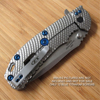 Zero Tolerance ZT0561 560 ZT Knife 13PC Titanium Screw Set inc LBS Washer - BLUE