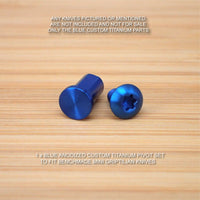 Benchmade 555 556 557 558 Mini Grip Griptilian 2PC Titanium Pivot Screw Set BLUE