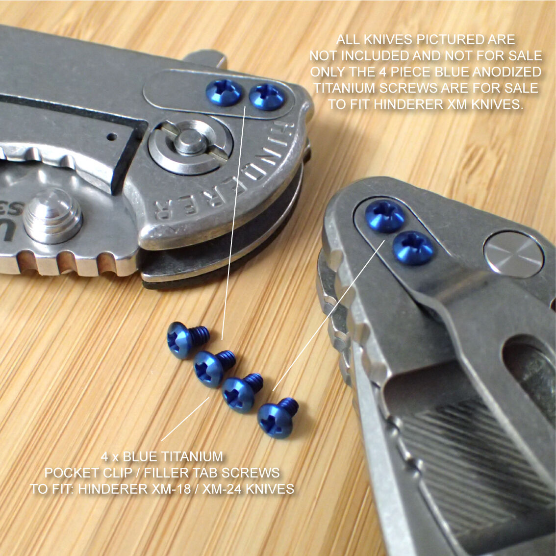 Hinderer Knife XM18 XM24 ZT0392 Pocket Clip & Filler Tab 4PC
