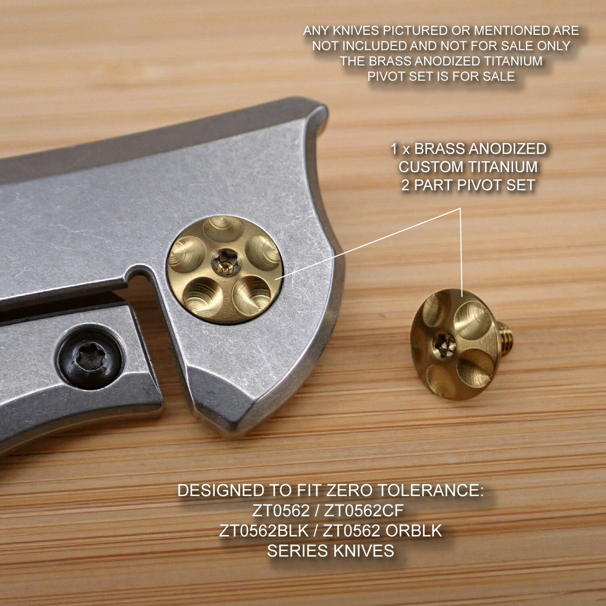 Zero Tolerance ZT0562 ZT 560CF Knife Custom Titanium Pivot Torx