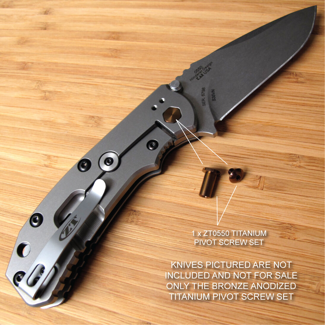 Zero Tolerance ZT0550 ZT 550 Knife BRONZE Anodized Titanium Pivot