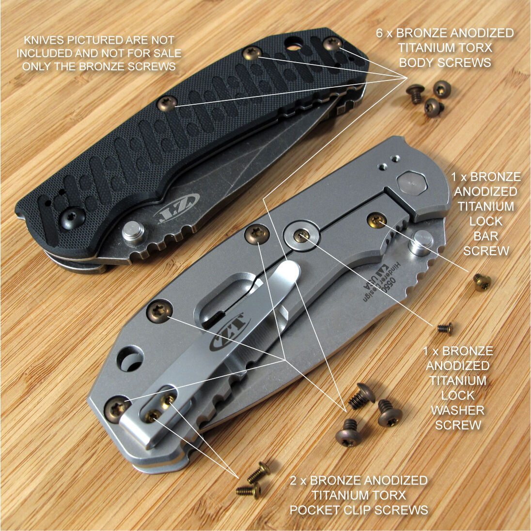 Zero Tolerance ZT0550 550 0550 ZT Knife 10PC Titanium Ti Torx