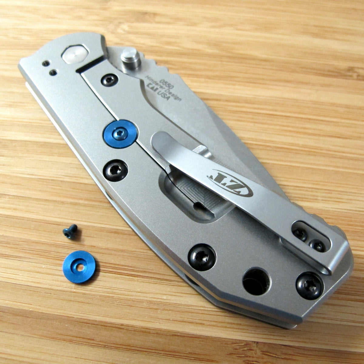 Zero Tolerance ZT0566 ZT566 Knife BLUE Titanium Lock Bar