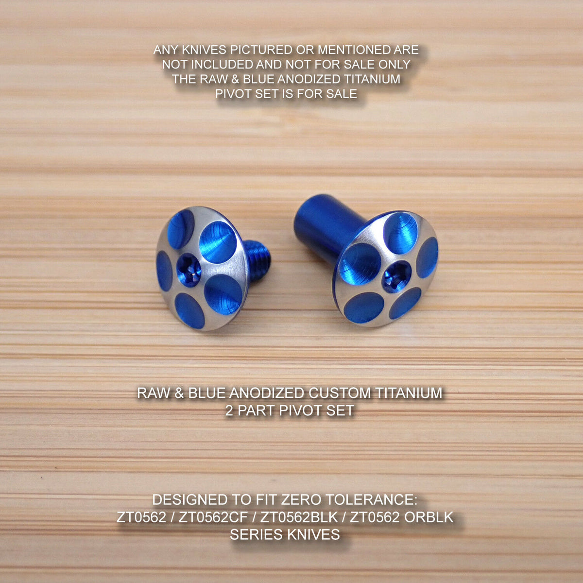 Zero Tolerance ZT0562 ZT 562Ti RAW & BLUE Anodized Titanium Pivot