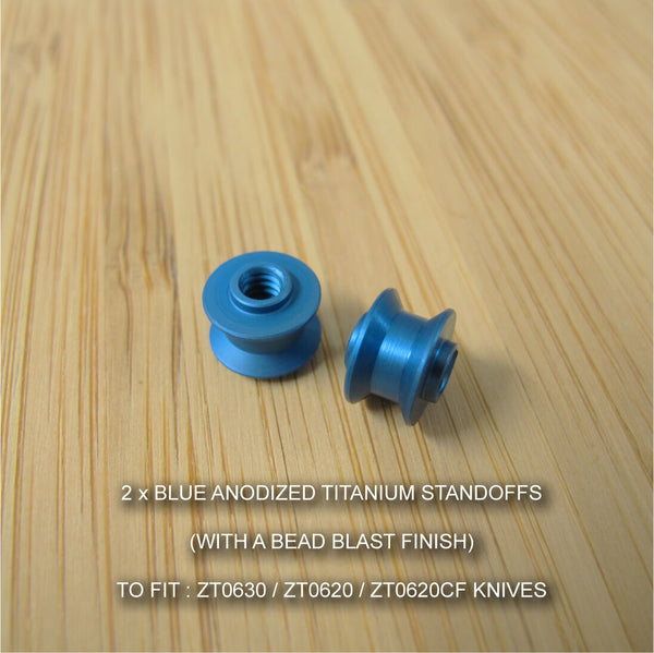 Zero Tolerance ZT0620 ZT 630 620CF Knives Custom Ti Titanium Standoffs MATT BLUE