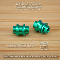Benchmade 533 MINI BUGOUT 21pc GREEN Titanium Screw Set, Pivot, Standoff, Pin, T Stud