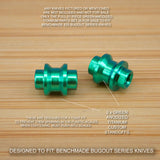 Benchmade 533 MINI BUGOUT 21pc GREEN Titanium Screw Set, Pivot, Standoff, Pin, T Stud