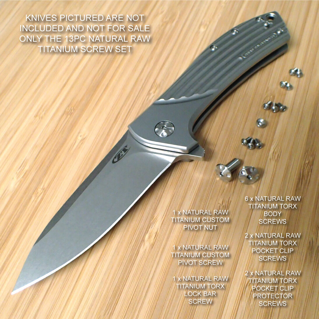 Zero Tolerance ZT0801 801 ZT0801BW 0801 ZT Knife 13PC Titanium