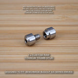 Benchmade 535 BUGOUT Knife 2 PC Custom Titanium Thumb Stud Set - RAW