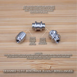 Benchmade 535 BUGOUT 3 Piece Custom RAW Titanium Standoffs & Pin Set - NO KNIFE
