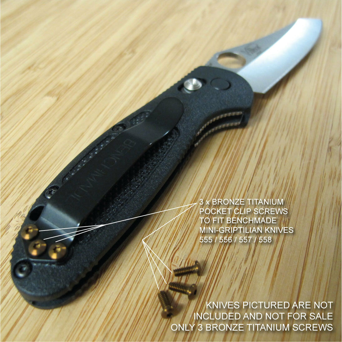 Benchmade 555 557 558 Mini Grip Replacement BRONZE Titanium Pocket Cli –  xxxadrenalinxxx