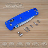 Benchmade 535 BUGOUT 15 PC Custom RAW Titanium Torx Screw & Pivot Set - NO KNIFE