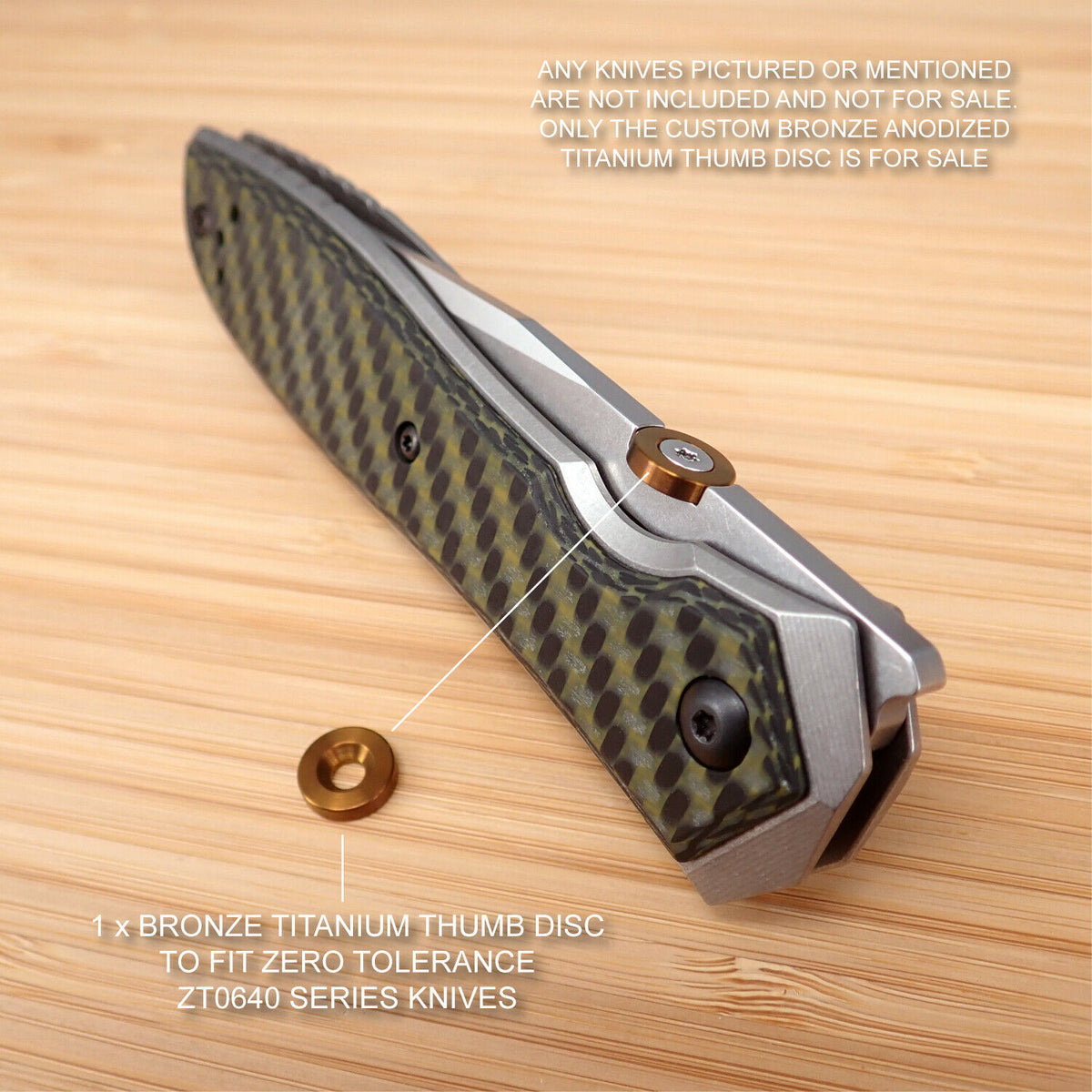 Zero Tolerance ZT0640 ZT 0640 ZT640 Custom Titanium Thumb Disc