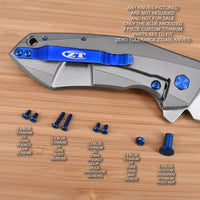 Zero Tolerance ZT0456 456 ZT Knife Titanium 8pc Custom Screw and Nut Set - BLUE