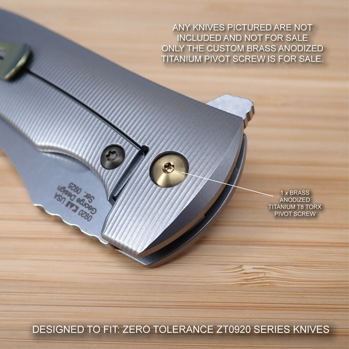 Zero Tolerance ZT0920 ZT 0920 920 Titanium Pivot Screw BRASS - NO 