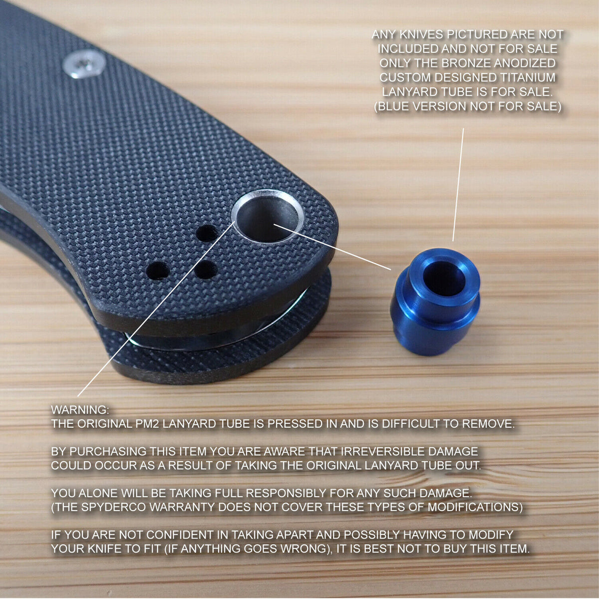 Spyderco Paramilitary PM2 BRONZE Ano Titanium Tube + Standoff + Pin (N