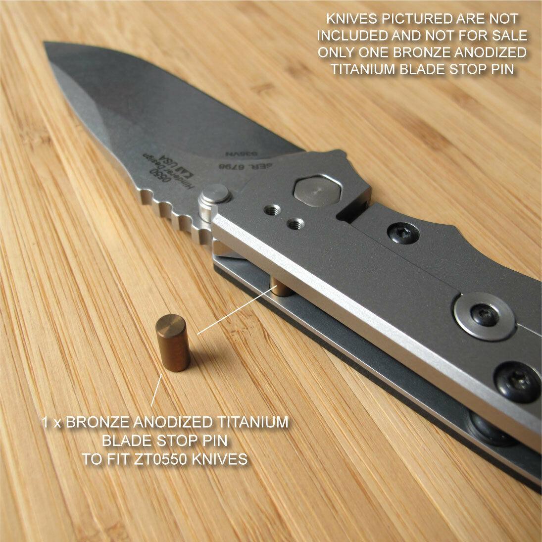 Zero Tolerance ZT0550 550 ZT Knife Anodized Titanium Blade Stop
