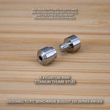 Benchmade 535 BUGOUT Knife 2 PC Custom Titanium Thumb Stud Set - RAW