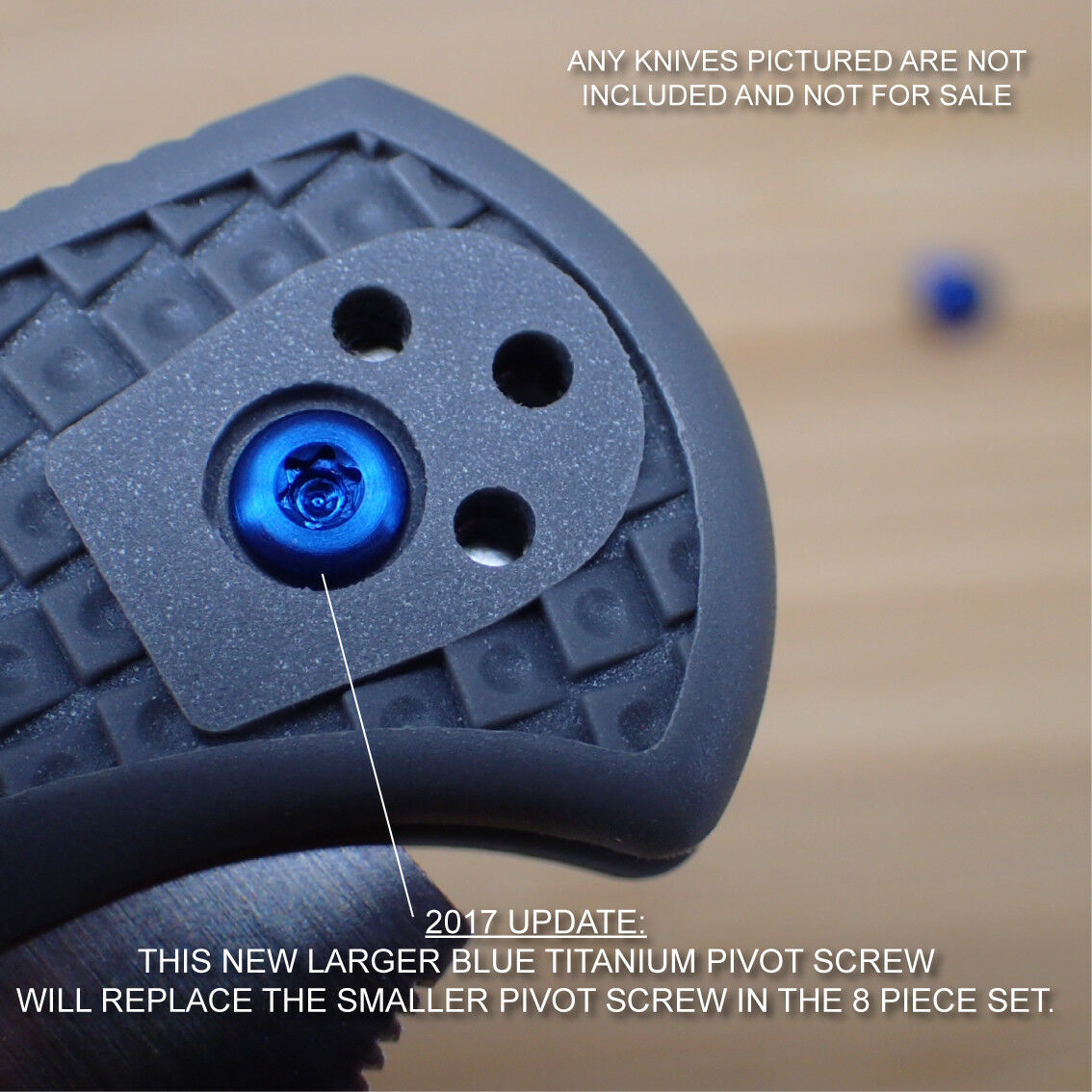 8pc BLUE Anodized Titanium Torx Screws Set for Spyderco Delica 4