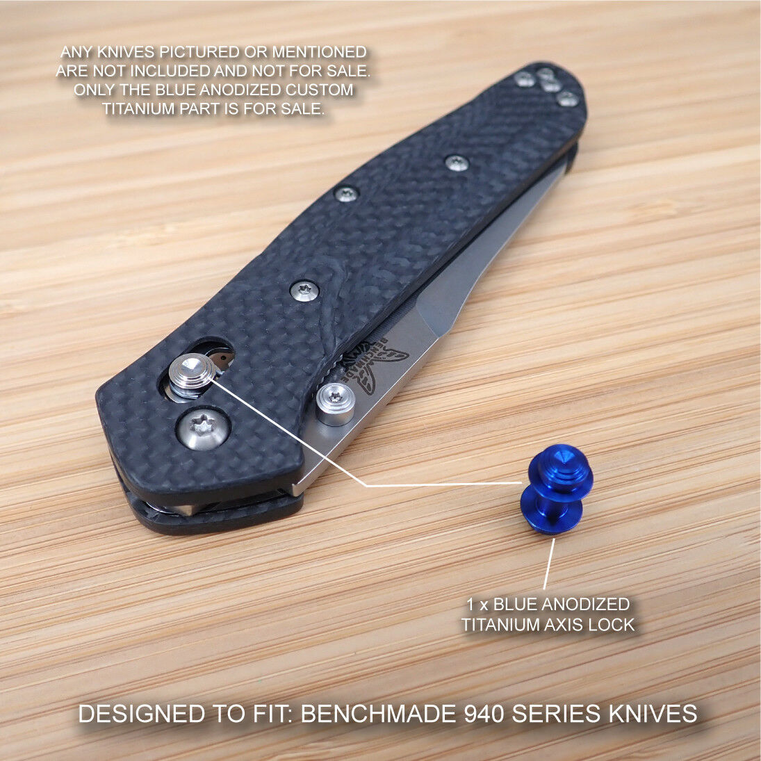 Benchmade 940-1 Osborne BLUE Anodized Custom Titanium Axis Lock