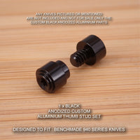 Benchmade 940-2 Osborne Knife 2 pc Custom Designed Thumb Stud Set Anodized BLACK