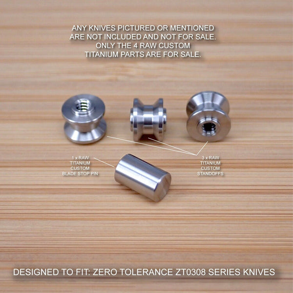 Zero Tolerance ZT0308 ZT 0308 Titanium 4pc Blade Stop Pin & Standoff Set - RAW