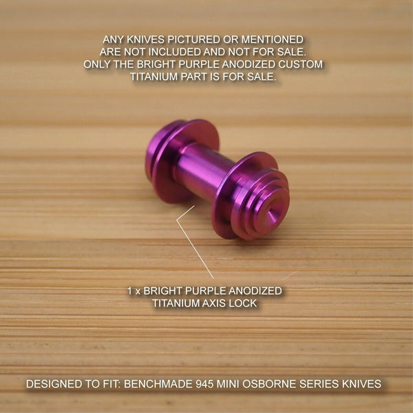 Benchmade 945 Mini Osborne Bright Purple Anodized Custom Titanium Axis Lock Bar