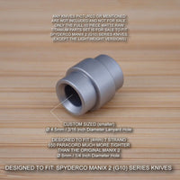 Spyderco Manix 2 G10 XL Custom Titanium Screw Set + Lanyard Tube - MATTE RAW
