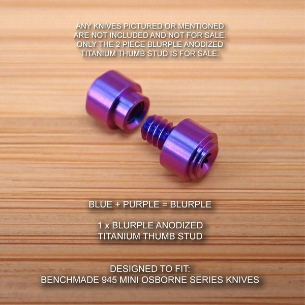 Benchmade 945 MINI OSBORNE Custom Titanium Thumb Stud Set Anodized BLURPLE