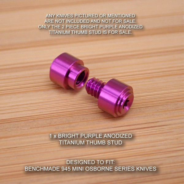 Benchmade 945 MINI OSBORNE Custom Titanium Thumb Stud Set Anodized BRIGHT PURPLE