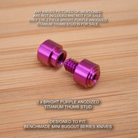 Benchmade 533 MINI BUGOUT Custom Titanium Thumb Stud Set Anodized BRIGHT PURPLE