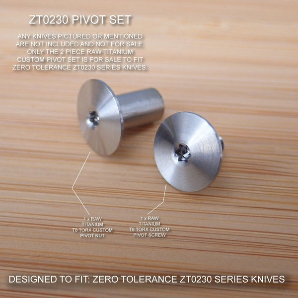 Zero Tolerance ZT0230 ZT 230 0230 ZT 0230 Knife Custom Titanium Pivot Set - RAW