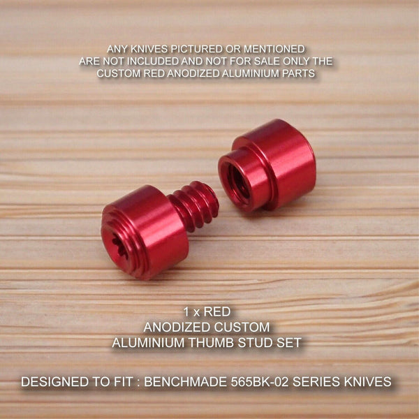 BENCHMADE 565BK-02 MINI SUPER FREEK 2pc Thumb Stud Set Anodized RED (No knife)