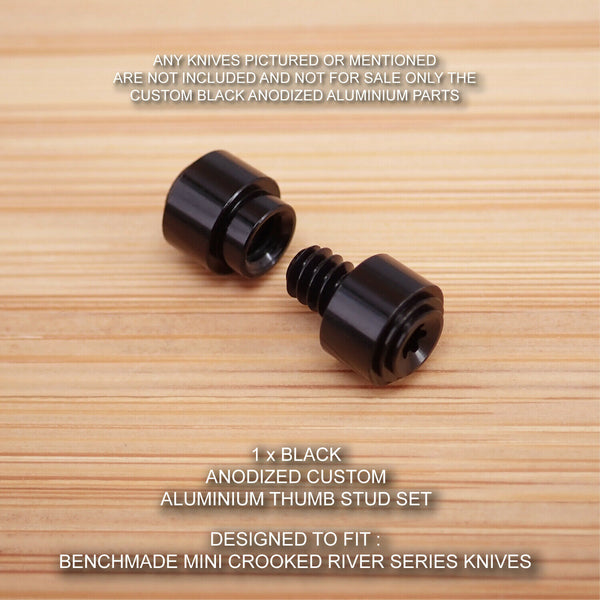 Benchmade Mini Crooked River 15085-2 Aftermarket Thumb Stud Set - Anodized BLACK