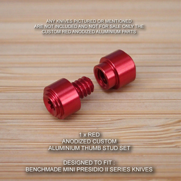 Benchmade MINI PRESIDIO II 575BK-1 575-1 Custom Thumb Stud Set - Anodized RED