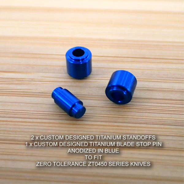 Zero Tolerance ZT0450 450 CF ZT Titanium Ti Blade Stop Pin & Standoff Set - BLUE