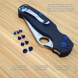 9pc BLUE Anodized Titanium Screw Set fits Spyderco Paramilitary PM2 - NO KNIFE