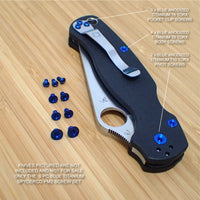 BLUE Anodized 9pc Titanium Screws Set fits Spyderco Paramilitary PM2 (NO KNIFE)