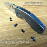 Spyderco Techno 7PC Titanium Screw Set plus Blade Stop Pin Anodized in BLUE