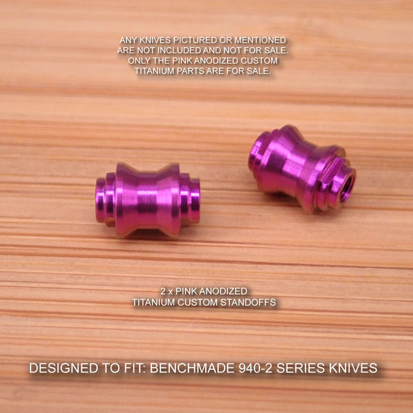 Benchmade 940-2 Osborne Custom Titanium Standoffs Spacers Anodized - PINK