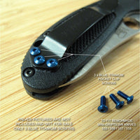 Benchmade 555 556 Mini Griptilian Replacement BLUE Titanium Pocket Clip Screws