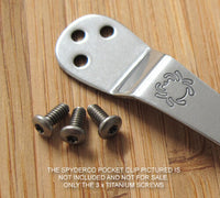 3 pc Titanium Pocket Clip Screw Set for Spyderco Paramilitary 2 PM2 (NO KNIFE)
