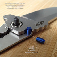 Zero Tolerance ZT0909 ZT909 ZT 909 Knife Custom Titanium Blade Stop Pin  BLUE