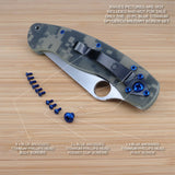 Spyderco Military 10pc BLUE Anodized Titanium Screw Set -NO KNIFE (READ WARNING)