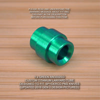 3pc GREEN Titanium Tube, Standoff & Pin for Spyderco Paramilitary PM2 (NO KNIFE)