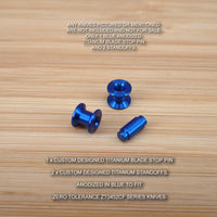 Zero Tolerance ZT0452CF 452 ZT Titanium 3pc Blade Stop Pin & Standoff Set - BLUE