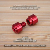 BENCHMADE 560BK-1 SUPER FREEK Custom 2pc Thumb Stud Set Anodized RED (No knife)