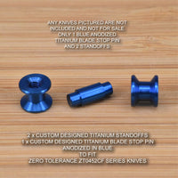 Zero Tolerance ZT0452CF 452 ZT Titanium 3pc Blade Stop Pin & Spacer Set - BLUE