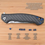 Zero Tolerance ZT0452CF 452 ZT 0452CF Titanium 9pc Screw Set Anodized - BLUE